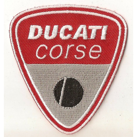 DUCATI Corse Ecusson tissus 75mm x 70mm - cafe-racer-bretagne.clicboutic.com