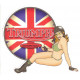 TRIUMPH Motorcycles Pin Up Sticker vinyle laminé gauche