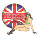 TRIUMPH Motorcycles Pin Up left laminated decal