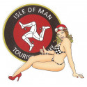 TT  ISLE OF MAN Pin Up Sticker vinyle gauche