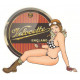 VELOCETTE Pin Up  gauche Sticker  Trompe-l'oeil 