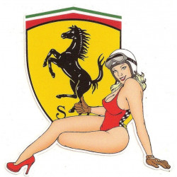 Scuderia FERRARI  Pin Up Sticker UV 75mm x 75mm   