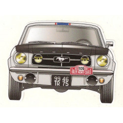  FORD MUSTANG Johnny Hallyday Monte carlosSticker UV 75mm x 52mm   