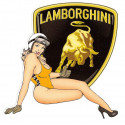 LAMBORGHINI  Pin Up droite sticker vinyle laminé