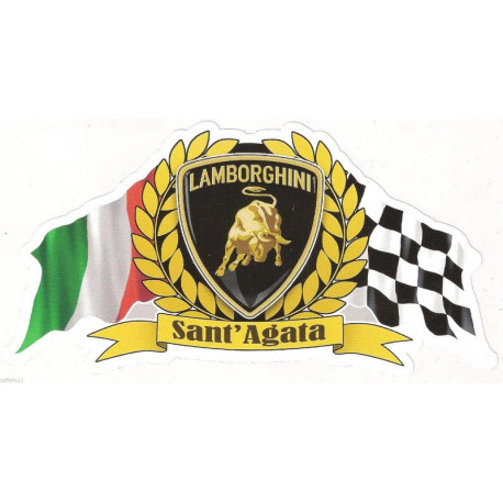  LAMBORGHINI  Flag Sticker  UV 120mm x 60mm      