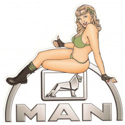  MAN TRUCK PIN UP Sticker  UV 120mm x 120mm     