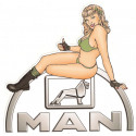 MAN TRUCK PIN UP Sticker gauche vinyle laminé