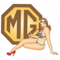 MG Pin Up Sticker gauche 