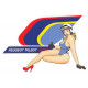 PEUGEOT TALBOT SPORT left Pin Up laminated decal