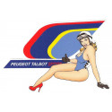 PEUGEOT TALBOT SPORT left Pin Up laminated decal