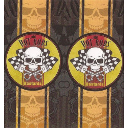 HOT RODS BASTARDS BIC  lighter Sticker   68mm x 65mm