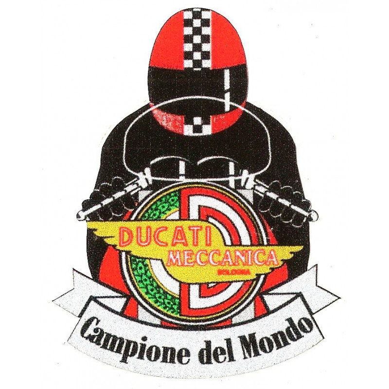 DUCATI Campione del Mondo Motard Sticker 72mm x 58mm - cafe-racer-bretagne. clicboutic.com