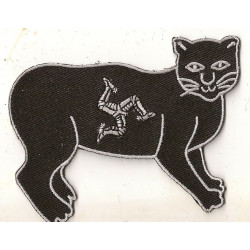Isle of Man cat embroidered badge 90mm x 70mm