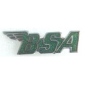 BSA cut out green enamel badge