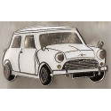 AUSTIN mini blanche badge 32mm x 18mm