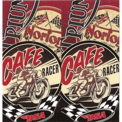 CAFE RACER  Lighter BIC  Sticker  68mm x 65mm