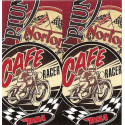 CAFE RACER  Lighter BIC  Sticker  68mm x 65mm