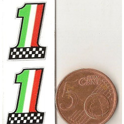 ITALIAN Number one Mini stickers  slot  19mm x 13mm 