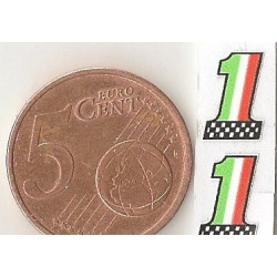 ITALIAN Number one Mini stickers  slot  19mm x 13mm 