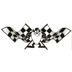 Sticker taz damier, chequered,