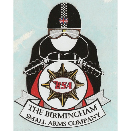   BSA Birmingham Motard  Sticker 73mm x 57mm