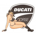 DUCATI CORSE Pin Up droite Sticker vinyle laminé