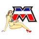 MOTOBECANE " M " Pin Up Sticker UV 75mm x 60mm