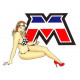 MOTOBECANE " M " Pin Up droite Sticker 