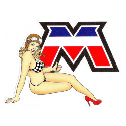 MOTOBECANE " M " Pin Up Sticker UV 75mm x 60mm