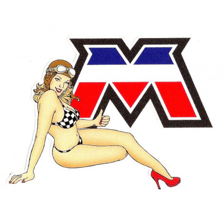 MOTOBECANE " M " Pin Up Sticker UV 75mm x 60mm