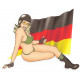  " DEUTCH "Pin Up Sticker UV 120mm x 100mm