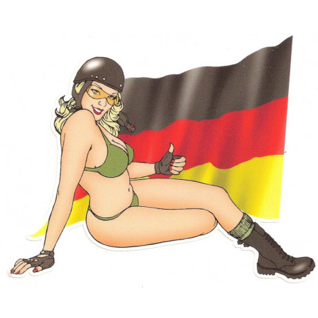  " DEUTCH "Pin Up Sticker UV 120mm x 100mm