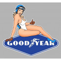 GOOD YEAR  Pin up droite Sticker vinyle laminé