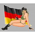 GERMANY  Pin up gauche Sticker vinyle laminé