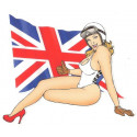 UK  Pin up gauche Sticker vinyle laminé