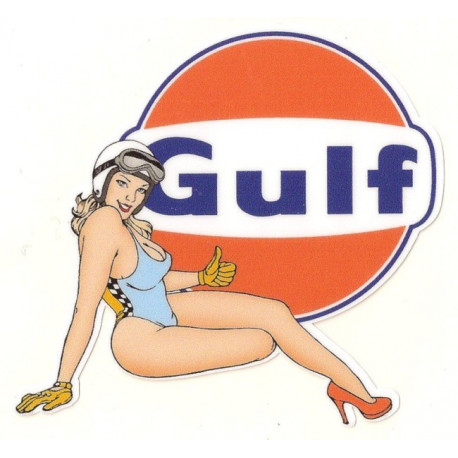  GULF Pin Up Sticker UV 75mm x 75mm