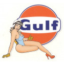 GULF Pin Up droite Sticker vinyle laminé