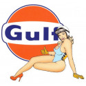 GULF Pin Up left laminated decal