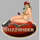 MOTO GUZZI " Guzzirider " left Pin Up laminated decal