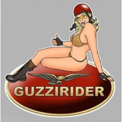 MOTO GUZZI " Guzzirider " Pin Up Sticker