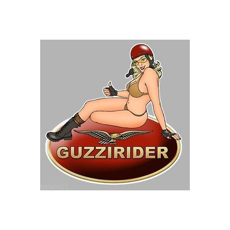 MOTO GUZZI " Guzzirider " Pin Up Sticker