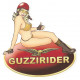 MOTO GUZZI " Guzzirider " right Pin Up vinyl Sticker