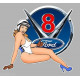 FORD V8 Pin Up Sticker droite