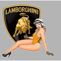  LAMBORGHINI left Pin Up Sticker    