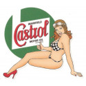 CASTROL Wakefield Pin Up gauche Sticker vinyle laminé