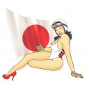 JAPAN Pin Up gauche Sticker