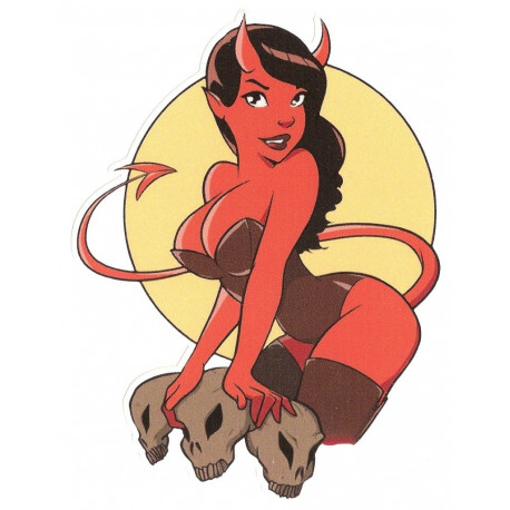 Pin Up devil Sticker UV 120mm x 90mm