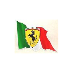 Scuderia FERRARI  Flag Sticker UV 75mm x 55mm   