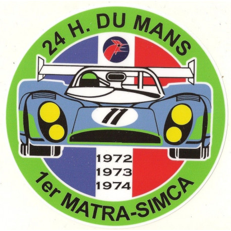 24 HRS DU MANS MATRA  Sticker UV 120mm 