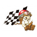 Chequered  Skull Sticker droit